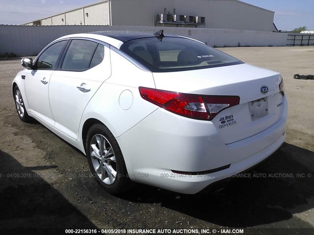 5XXGN4A68CG014807 - 2012 KIA OPTIMA EX WHITE photo 3