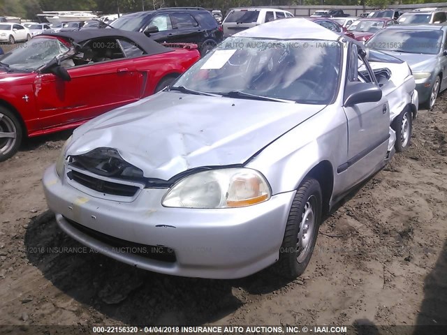 2HGEJ6423WH118096 - 1998 HONDA CIVIC CX SILVER photo 2