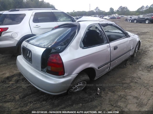 2HGEJ6423WH118096 - 1998 HONDA CIVIC CX SILVER photo 4