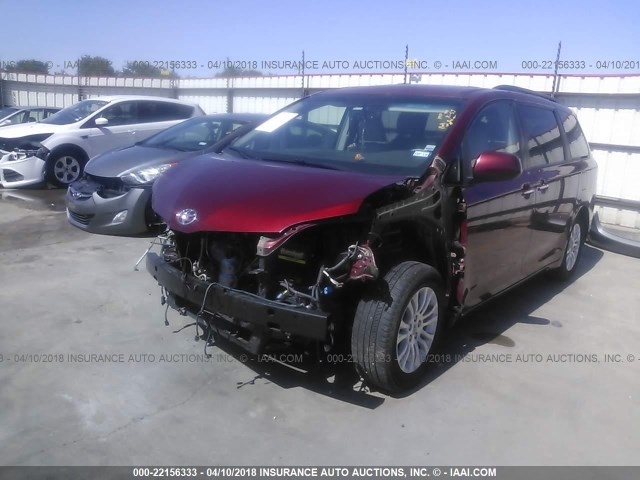 5TDYK3DC2ES520305 - 2014 TOYOTA SIENNA XLE/LIMITED RED photo 2