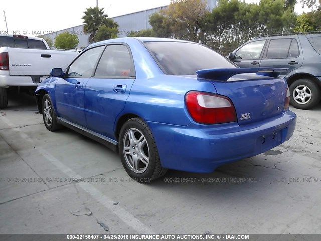 JF1GD29613G513555 - 2003 SUBARU IMPREZA WRX BLUE photo 3