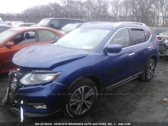 5N1AT2MV3HC821032 - 2017 NISSAN ROGUE SV/SL Dark Blue photo 2