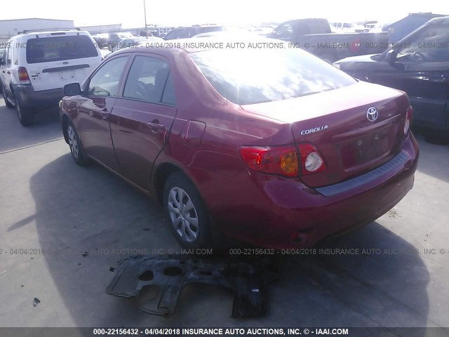 JTDBL40E09J033977 - 2009 TOYOTA COROLLA LE/XLE RED photo 3