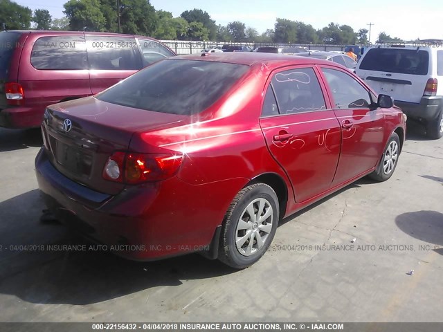 JTDBL40E09J033977 - 2009 TOYOTA COROLLA LE/XLE RED photo 4