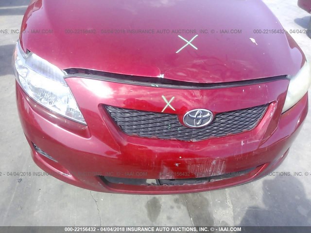 JTDBL40E09J033977 - 2009 TOYOTA COROLLA LE/XLE RED photo 6