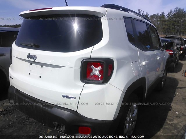 ZACCJBBT3FPB30421 - 2015 JEEP RENEGADE LATITUDE WHITE photo 4