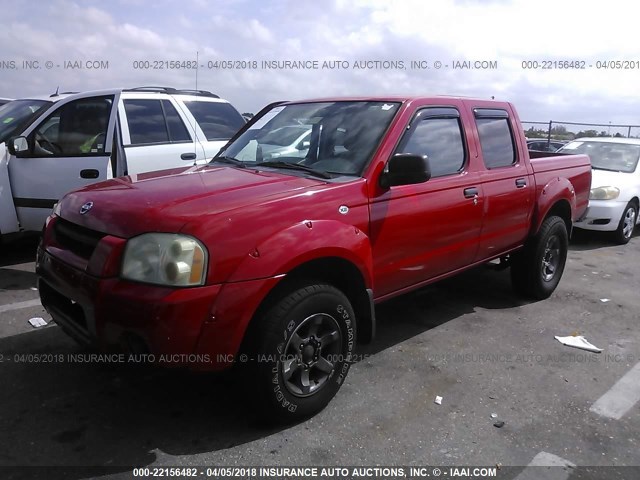 1N6ED27T64C405562 - 2004 NISSAN FRONTIER CREW CAB XE V6 RED photo 2