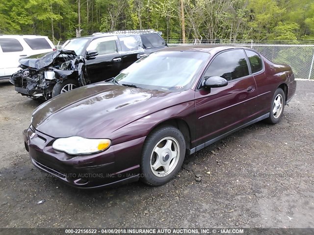 2G1WW12E839127556 - 2003 CHEVROLET MONTE CARLO LS BURGUNDY photo 2