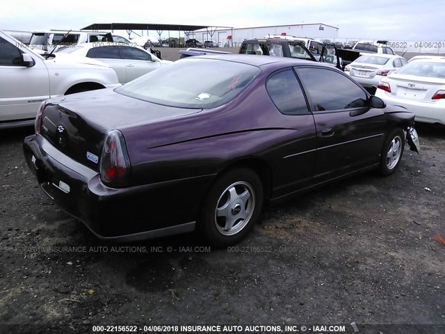 2G1WW12E839127556 - 2003 CHEVROLET MONTE CARLO LS BURGUNDY photo 4