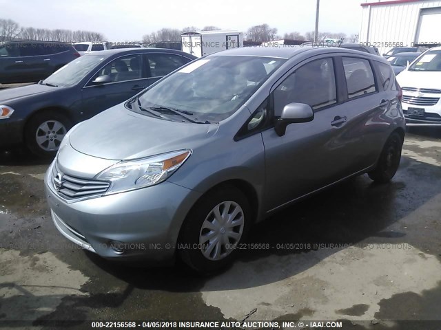 3N1CE2CP9EL389964 - 2014 NISSAN VERSA NOTE S/S PLUS/SV/SL GRAY photo 2