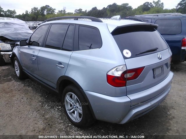 WBXPA93466WG81839 - 2006 BMW X3 3.0I Light Blue photo 3