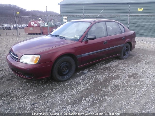 4S3BE635727210612 - 2002 SUBARU LEGACY L RED photo 2