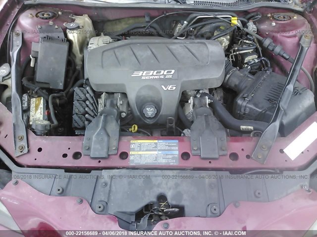 2G2WP522951278266 - 2005 PONTIAC GRAND PRIX RED photo 10