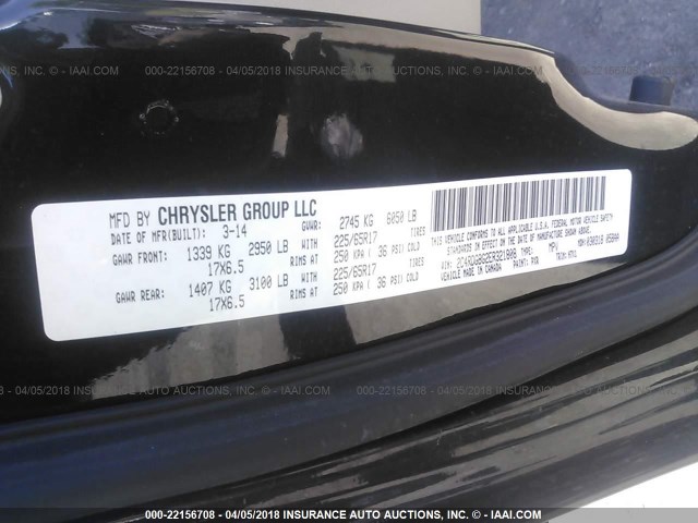 2C4RDGBG2ER321808 - 2014 DODGE GRAND CARAVAN SE BLACK photo 9