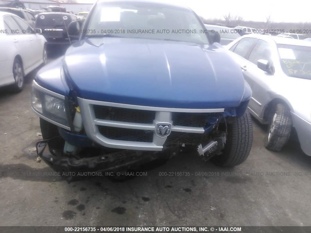 1D7CW3GP8AS229876 - 2010 DODGE DAKOTA SXT BLUE photo 6