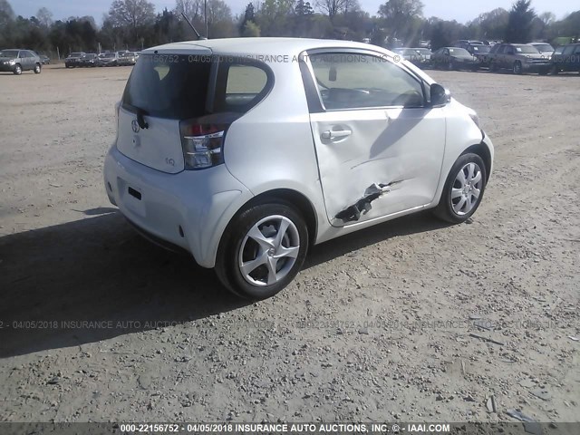 JTNJJXB04CJ019281 - 2012 TOYOTA SCION IQ WHITE photo 4