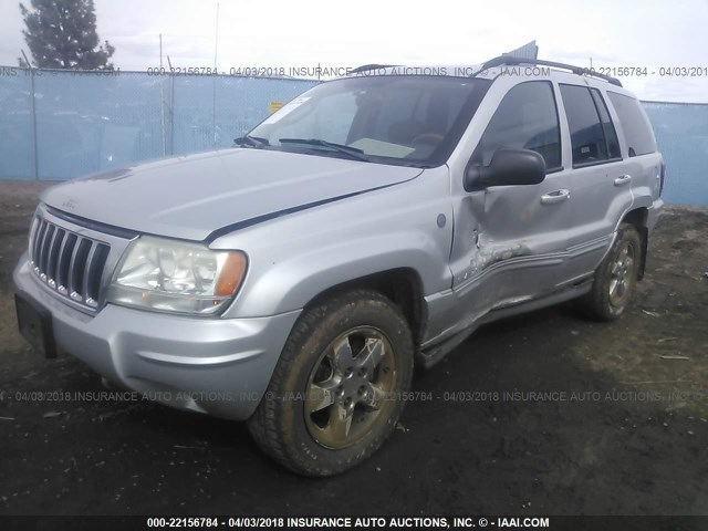 1J8GW68J54C354266 - 2004 JEEP GRAND CHEROKEE OVERLAND SILVER photo 2