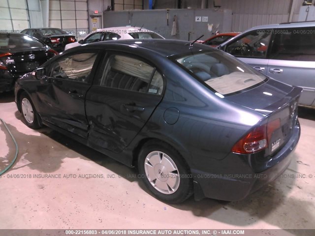 JHMFA36287S018681 - 2007 HONDA CIVIC HYBRID GRAY photo 3