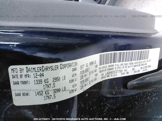 1J4GR48K55C577589 - 2005 JEEP GRAND CHEROKEE LAREDO/COLUMBIA/FREEDOM 海军蓝 照片 9