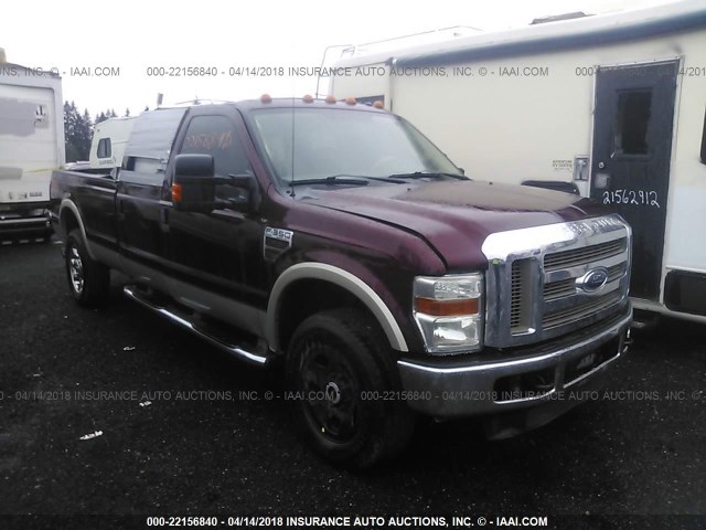 1FTWW31R18EC26537 - 2008 FORD F350 4X4 SRW SUPER DUTY MAROON photo 1