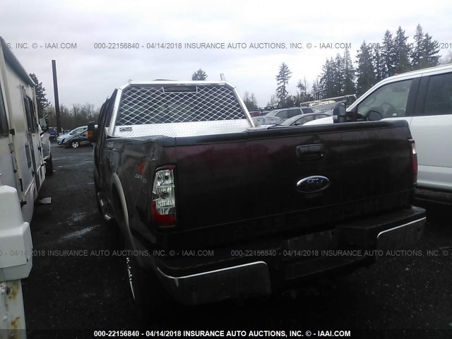 1FTWW31R18EC26537 - 2008 FORD F350 4X4 SRW SUPER DUTY MAROON photo 3