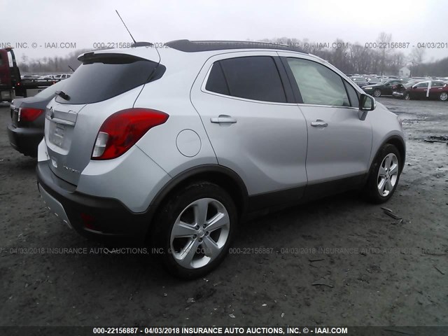 KL4CJBSB9GB676010 - 2016 BUICK ENCORE CONVENIENCE SILVER photo 4