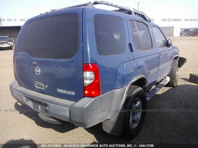 5N1ED28TX4C619791 - 2004 NISSAN XTERRA XE/SE BLUE photo 4