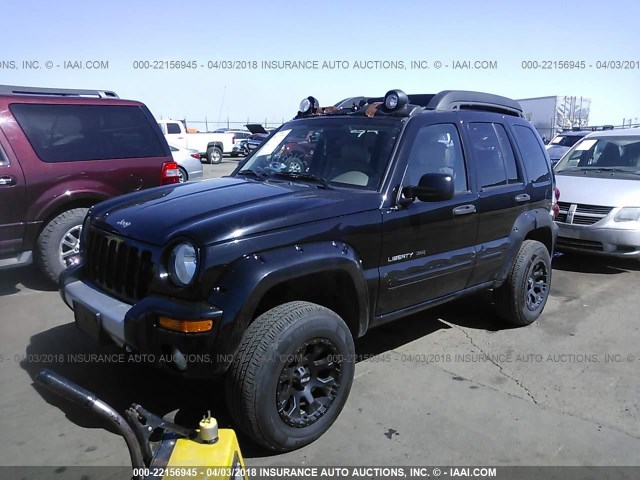 1J4GL38K03W599121 - 2003 JEEP LIBERTY RENEGADE BLACK photo 2