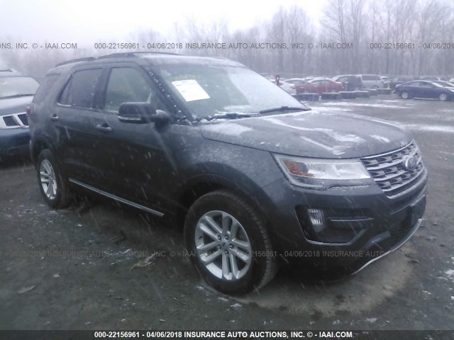 1FM5K7DHXGGB27134 - 2016 FORD EXPLORER XLT GRAY photo 1