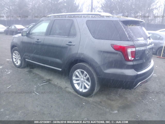 1FM5K7DHXGGB27134 - 2016 FORD EXPLORER XLT GRAY photo 3