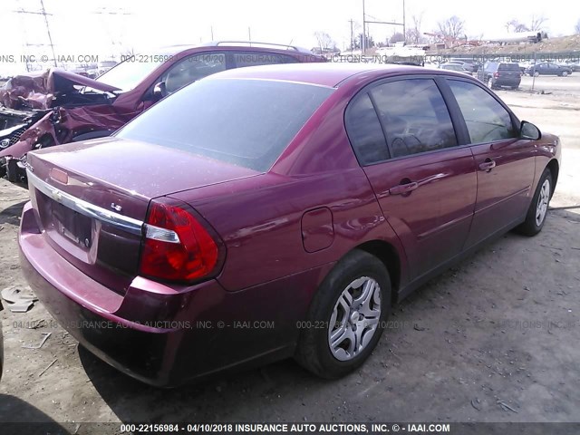 1G1ZS58F77F109997 - 2007 CHEVROLET MALIBU LS წითელი ფოტო 4