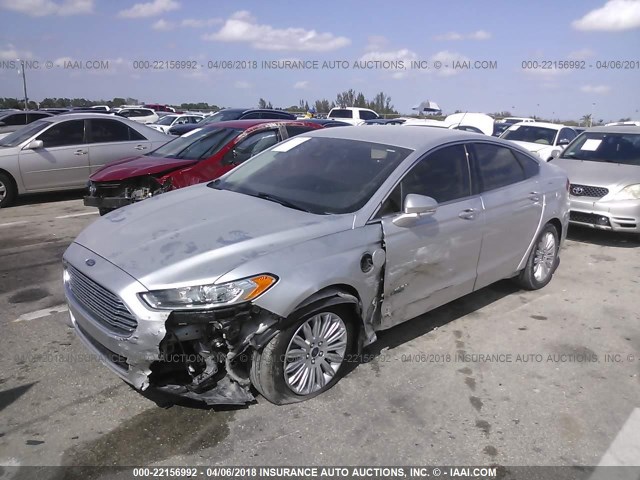 3FA6P0SUXER133688 - 2014 FORD FUSION TITANIUM PHEV SILVER photo 2