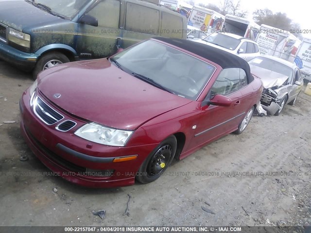 YS3FH71U366109824 - 2006 SAAB 9-3 AERO RED photo 2