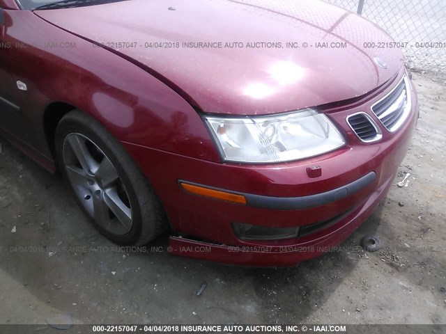 YS3FH71U366109824 - 2006 SAAB 9-3 AERO RED photo 6