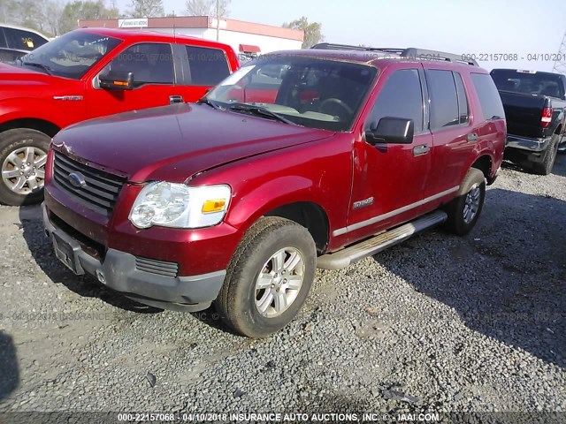 1FMEU62E96UA38765 - 2006 FORD EXPLORER XLS RED photo 2