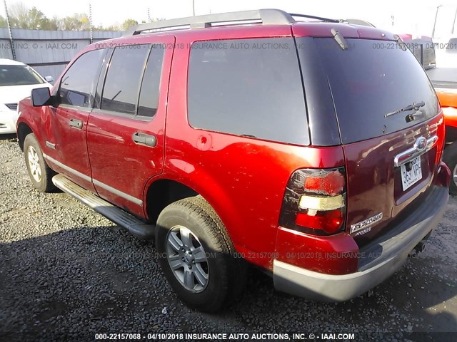 1FMEU62E96UA38765 - 2006 FORD EXPLORER XLS RED photo 3