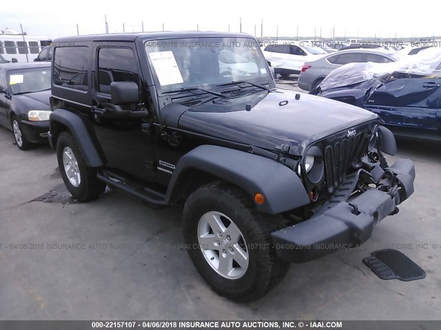 1C4AJWAG6CL256517 - 2012 JEEP WRANGLER SPORT BLACK photo 1