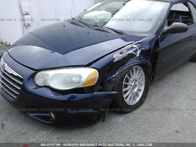 1C3EL55R95N541533 - 2005 CHRYSLER SEBRING TOURING Dark Blue photo 6