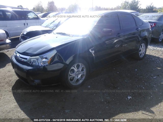 1FAHP35N78W233442 - 2008 FORD FOCUS SE/SEL/SES BLACK photo 2