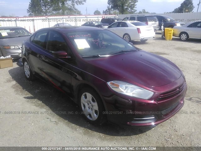 1C3CDFAA4FD345758 - 2015 DODGE DART SE MAROON photo 1