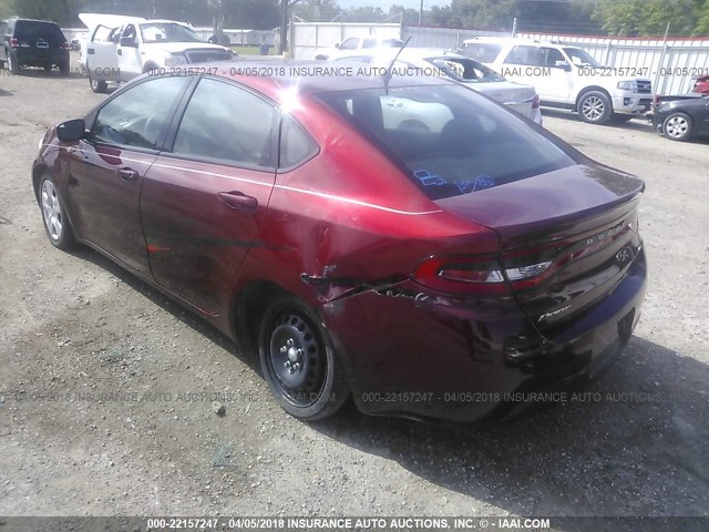 1C3CDFAA4FD345758 - 2015 DODGE DART SE MAROON photo 3