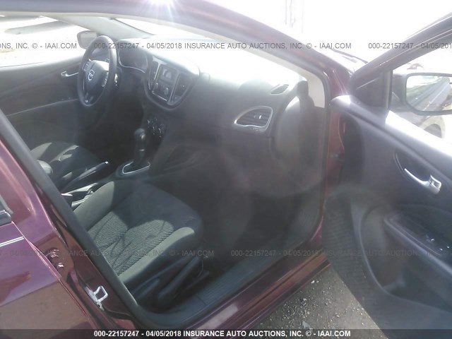 1C3CDFAA4FD345758 - 2015 DODGE DART SE MAROON photo 5