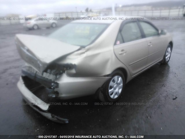 JTDBE32K120071267 - 2002 TOYOTA CAMRY LE/XLE/SE TAN photo 4