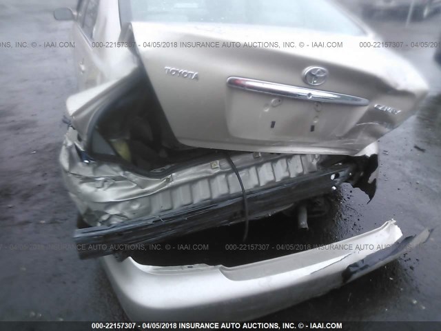 JTDBE32K120071267 - 2002 TOYOTA CAMRY LE/XLE/SE TAN photo 6