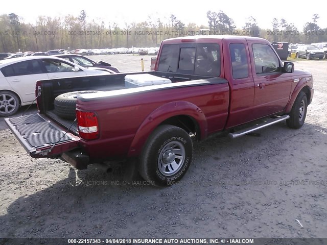 1FTYR44E87PA08919 - 2007 FORD RANGER SUPER CAB RED photo 4