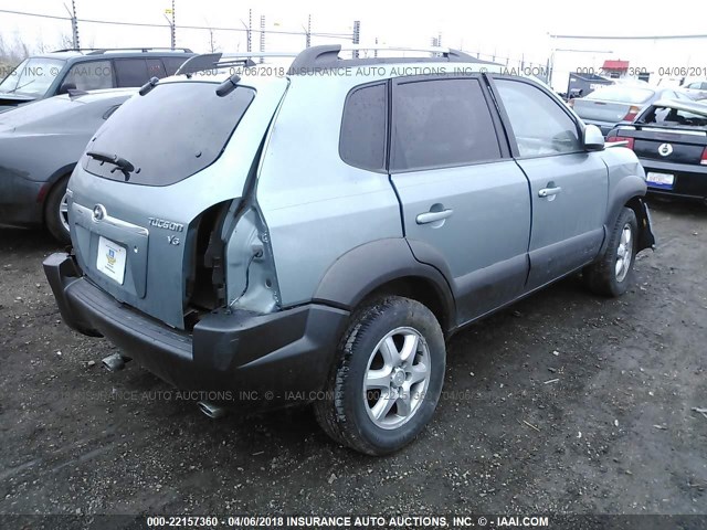 KM8JN12D15U131364 - 2005 HYUNDAI TUCSON GLS/LX TURQUOISE photo 4