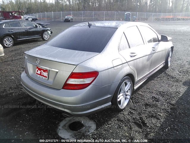 WDDGF56X89F251265 - 2009 MERCEDES-BENZ C 350 SILVER photo 4