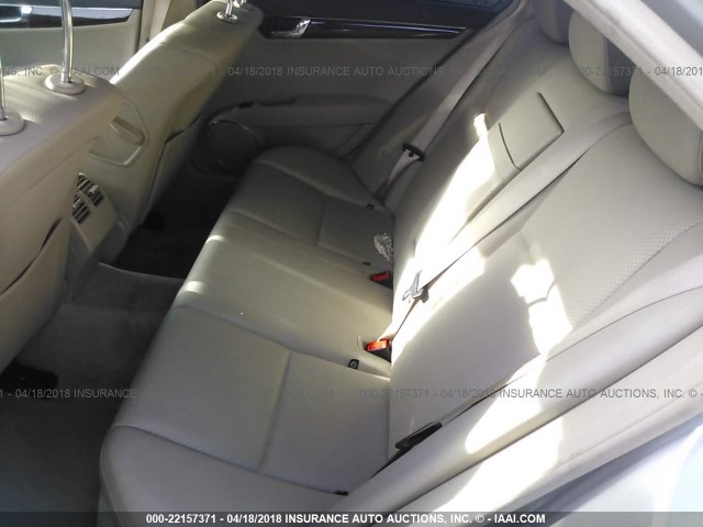 WDDGF56X89F251265 - 2009 MERCEDES-BENZ C 350 SILVER photo 8