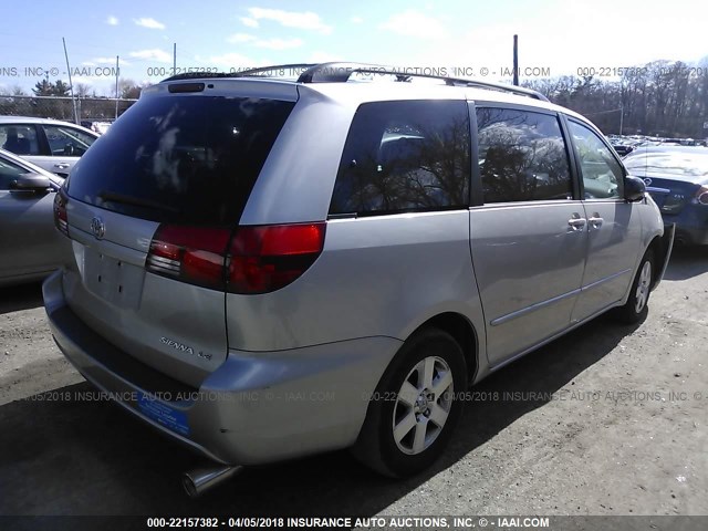 5TDZA23C64S088612 - 2004 TOYOTA SIENNA CE/LE SILVER photo 4