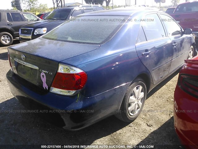 4T1BE32K36U164821 - 2006 TOYOTA CAMRY LE/XLE/SE BLUE photo 4